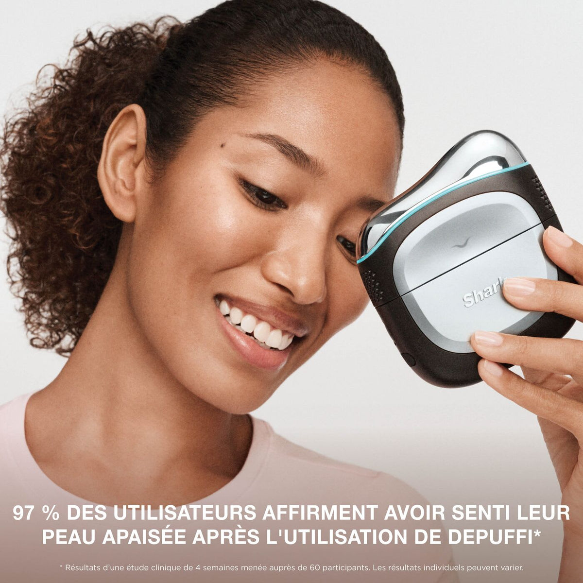 Appareil de massage par thermothérapie instantanée par contraste chaud-froid Shark DePuffi – Rose pétale