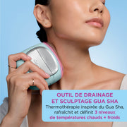 Appareil de massage par thermothérapie instantanée par contraste chaud-froid Shark DePuffi – Rose pétale