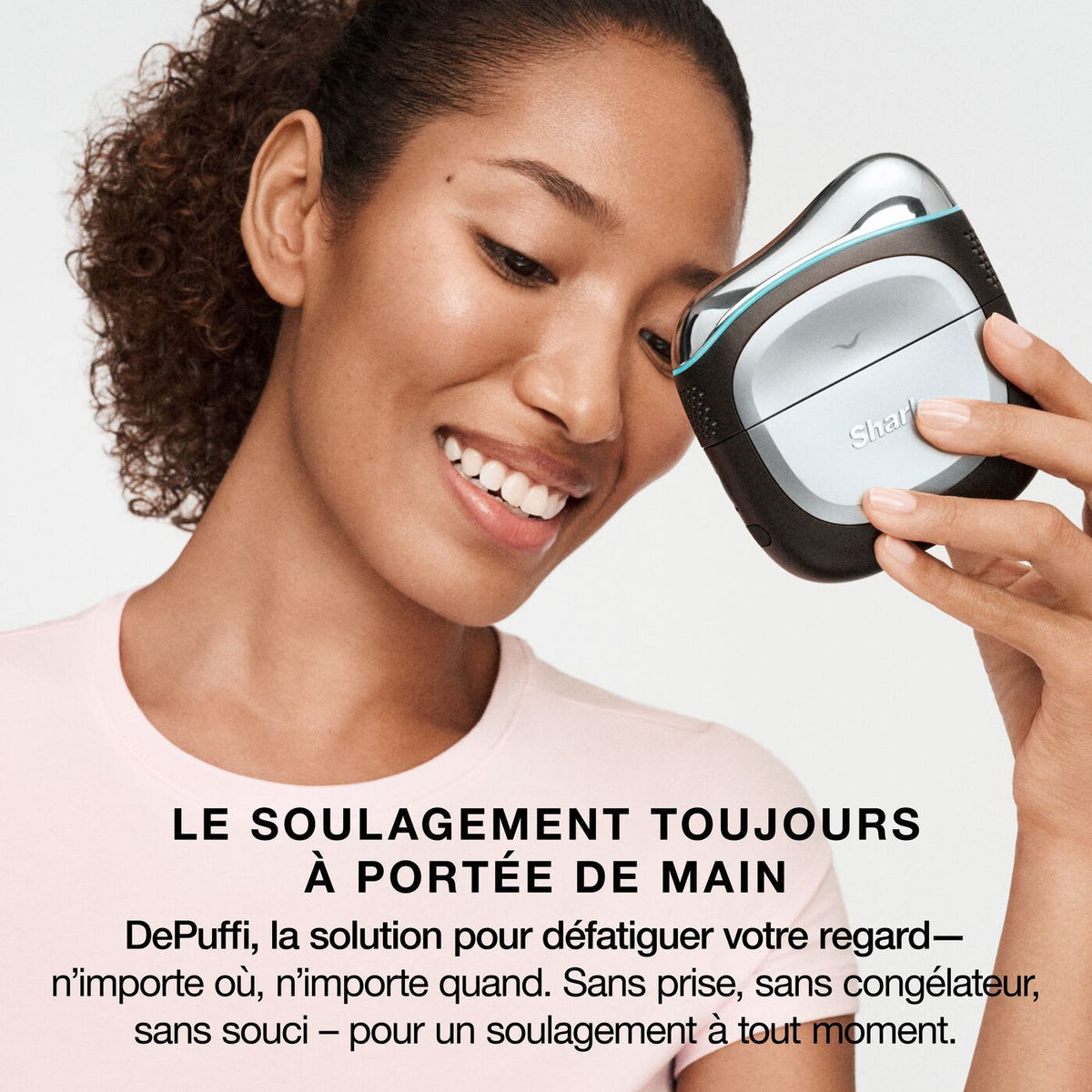 Appareil de massage par thermothérapie instantanée par contraste chaud-froid Shark DePuffi – Rose pétale