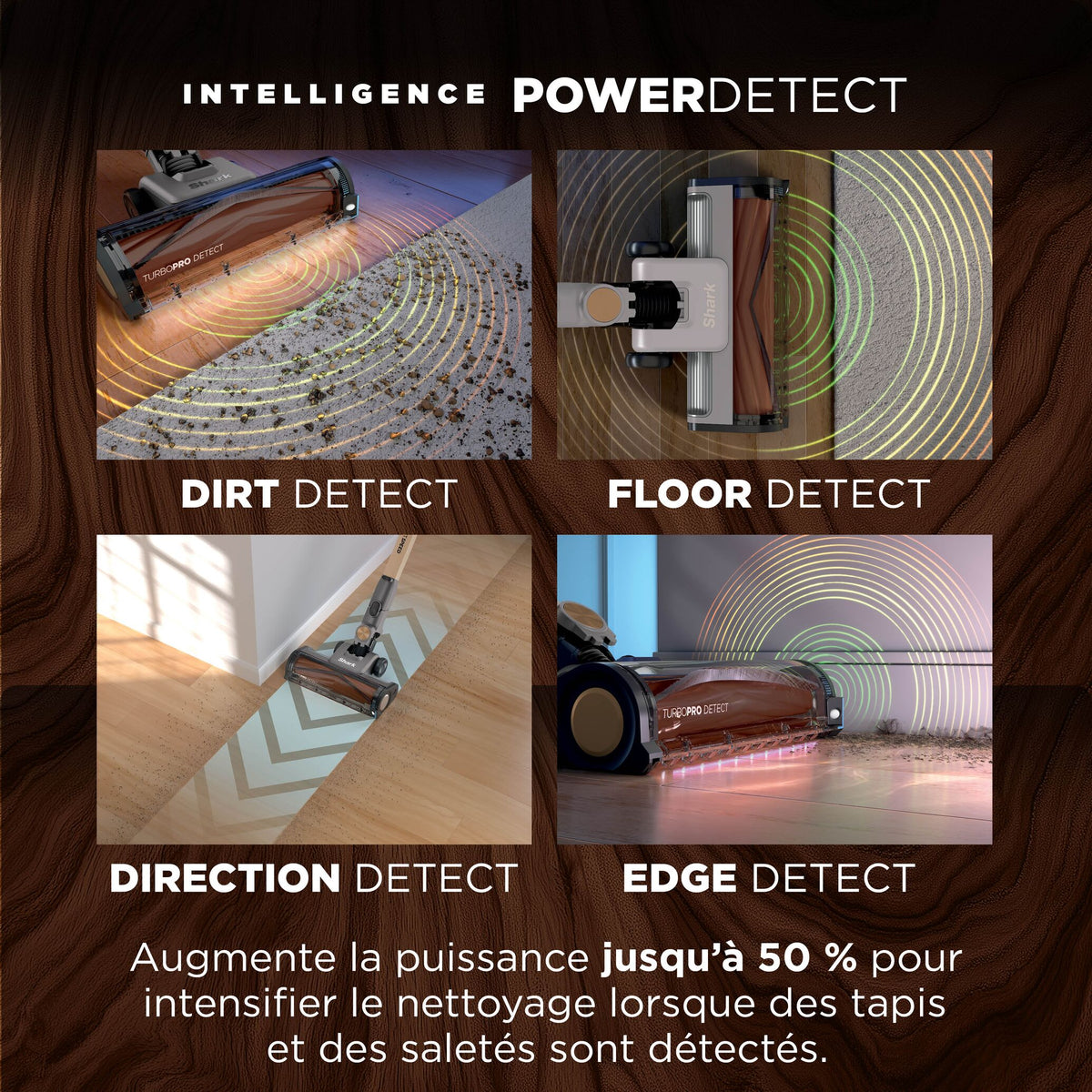 Aspirateur balai sans fil Shark PowerDetect Speed Collection Luxe Clean & Empty - Marron Noisette