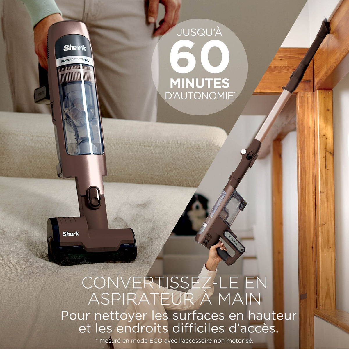 Aspirateur balai sans fil Shark PowerDetect Speed Collection Luxe Clean & Empty - Marron Noisette