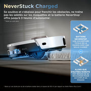 Robot aspirateur et laveur Shark ThermaCharged PowerDetect avec séchage à chaud – Blanc