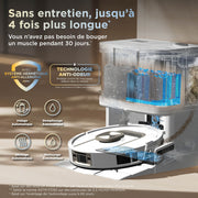 Robot aspirateur et laveur Shark ThermaCharged PowerDetect avec séchage à chaud – Blanc