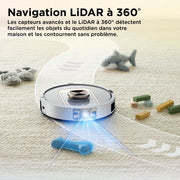 Robot aspirateur et laveur Shark ThermaCharged PowerDetect avec séchage à chaud – Blanc