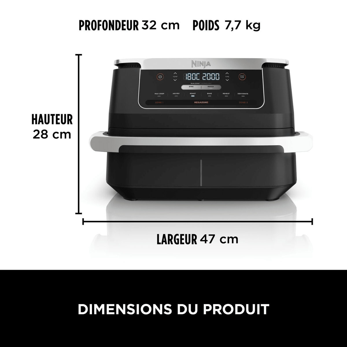 Air Fryer Ninja Foodi Flex, 6.6L, 6-en-1, Noir – image 11