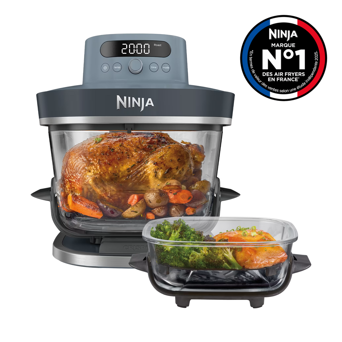Ninja CRISPi PRO Air fryer en verre 7-en-1 - Bleu Cyber Space