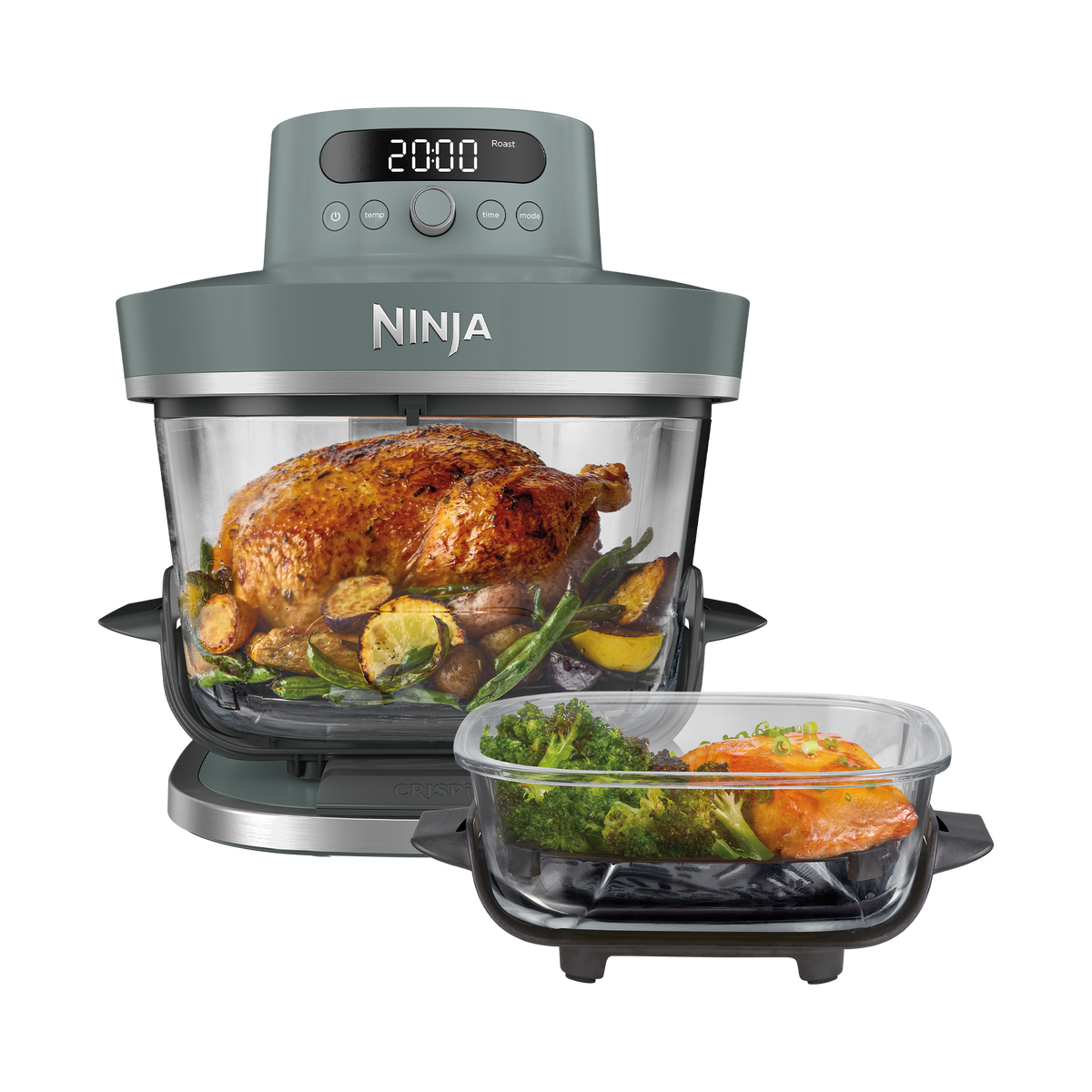 Air Fryer en verre Crispi Pro, 7-en-1 – Bleu Gris