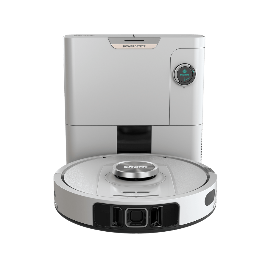 Aspirateur robot Shark PowerDetect avec autovidage et navigation IA – Blanc AV2820VEEUWH