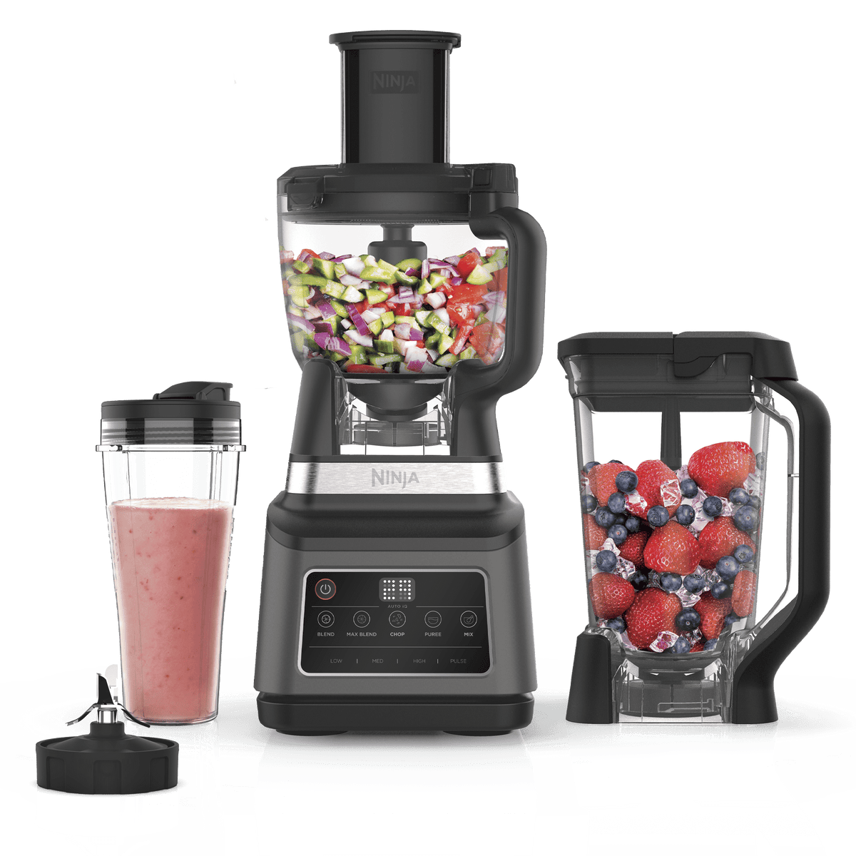Robot De Cuisine 3 En 1 Ninja 1200 W Avec Bol 21 L Et Technologie Auto Iq