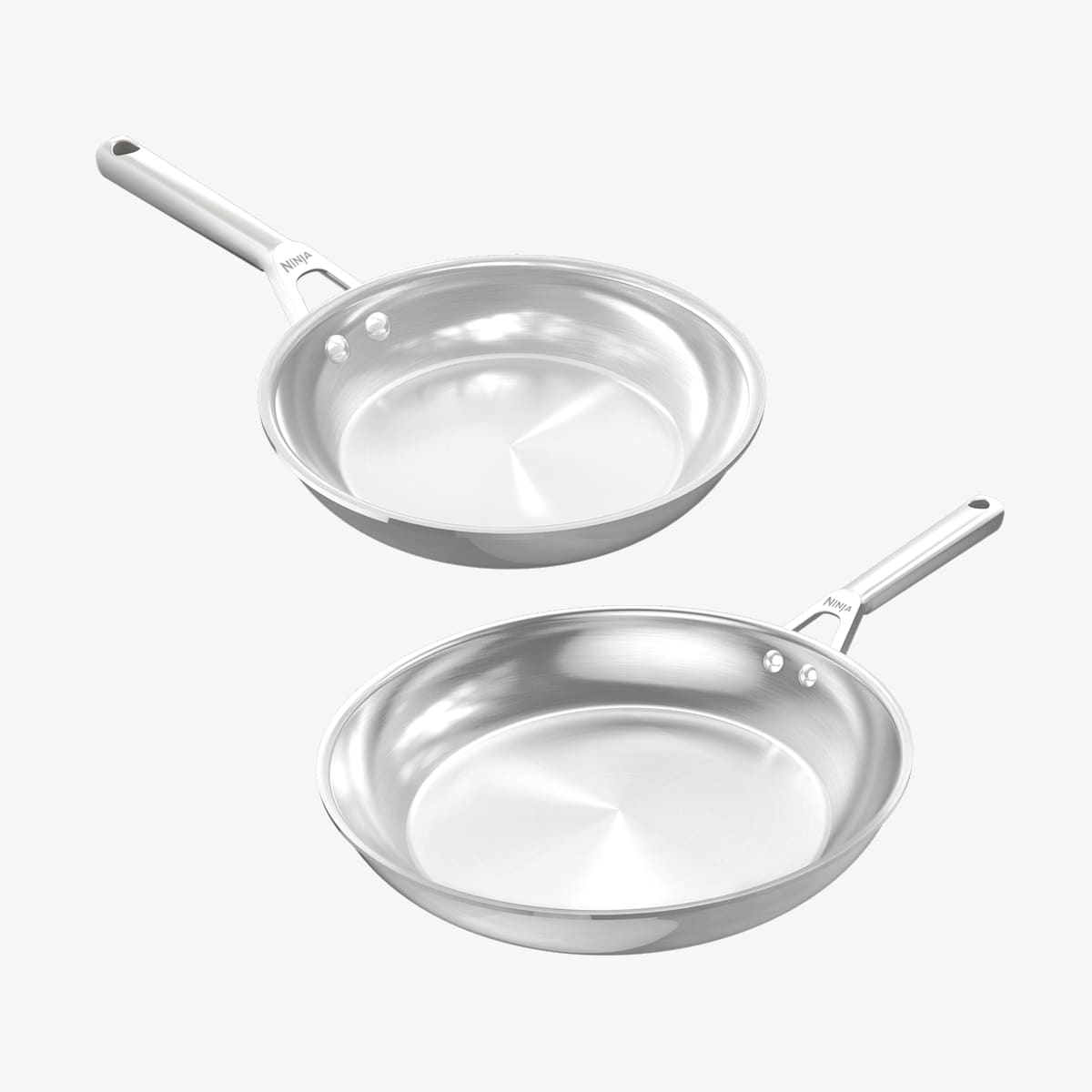 Ensemble 2 Poeles A Frire En Acier Inoxydable Ninja Everclad C92000eui