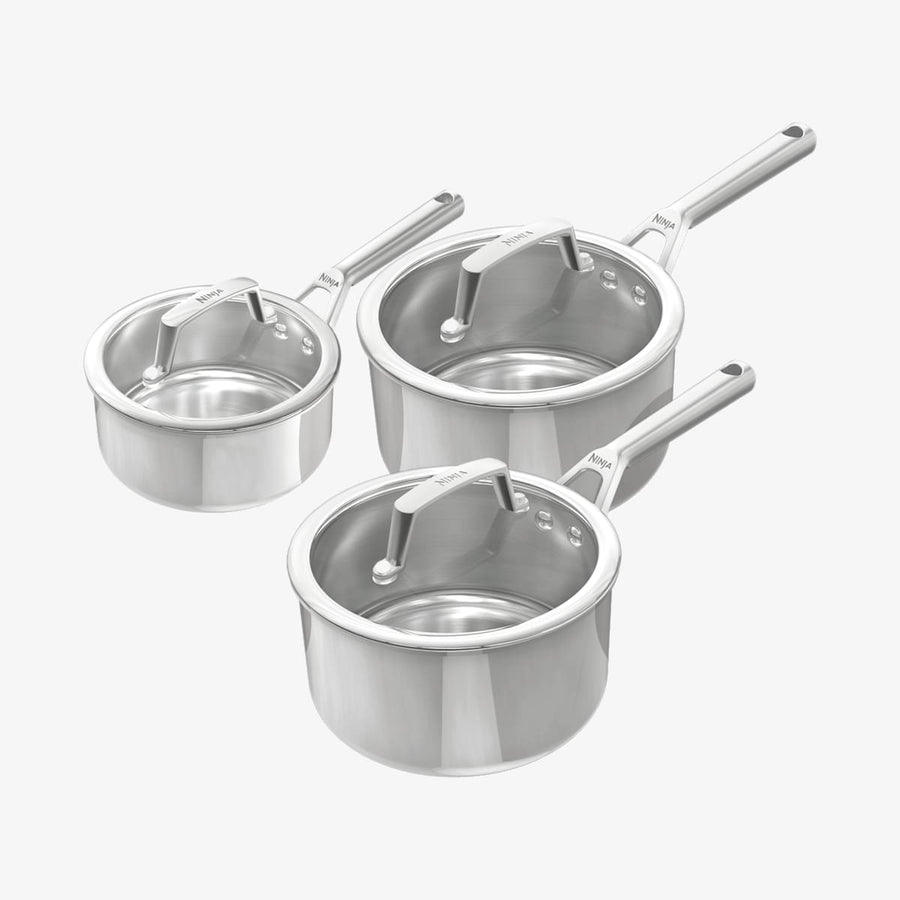 Ensemble 3%C2%A0pieces En Acier Inoxydable Ninja Everclad Avec Couvercles C93003eui