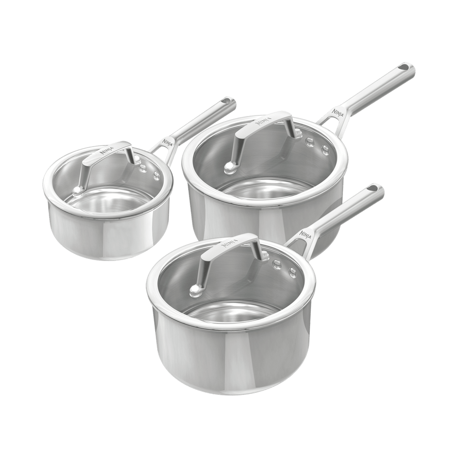 Ensemble 3%C2%A0pieces En Acier Inoxydable Ninja Everclad Avec Couvercles C93003eui