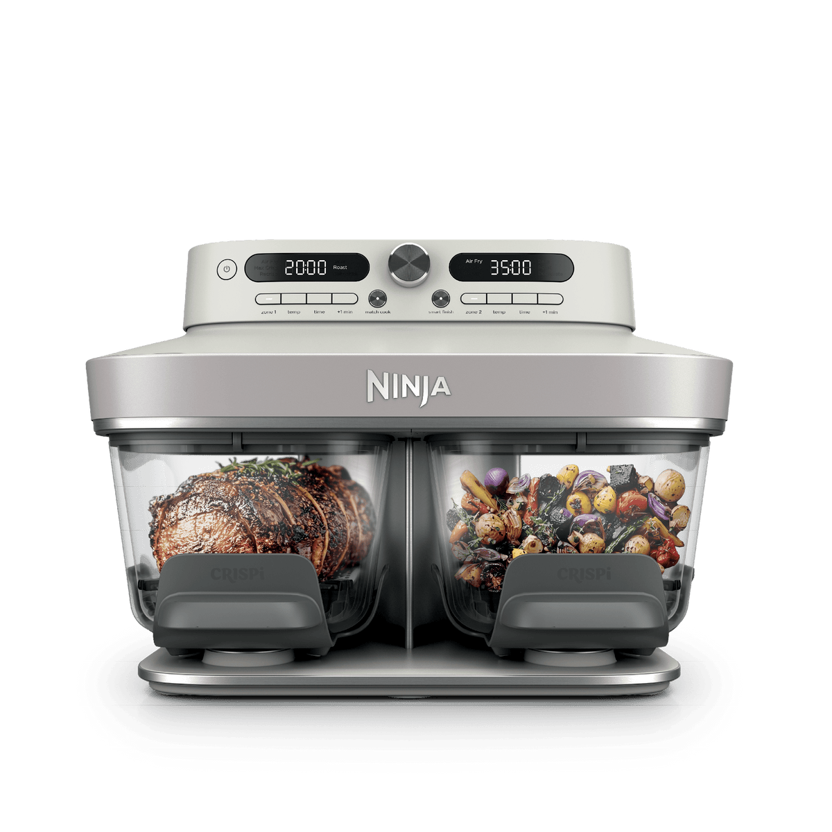 Air fryer en verre Ninja CRISPi DualZone, 8-en-1 – Ivoire