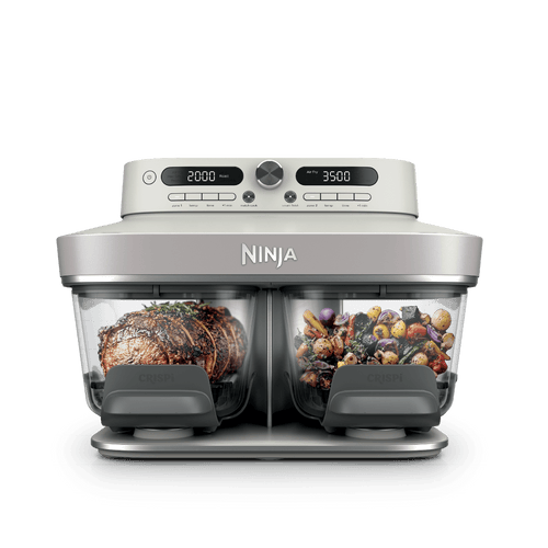 Air fryer en verre Ninja CRISPi DualZone, 8-en-1 – Ivoire