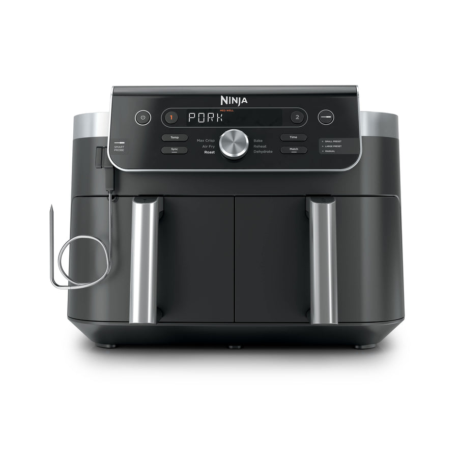 Air Fryer Ninja DualZone MAX, thermosonde intelligente, 9.5L, 6-en-1 – Gris