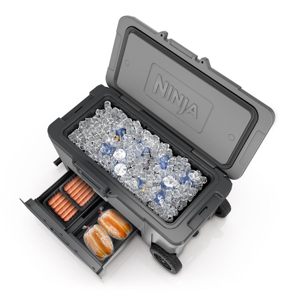 Ninja FrostVault 61L Glacière roulante avec zone sèche, Blanc nuage FB265EUUKWH