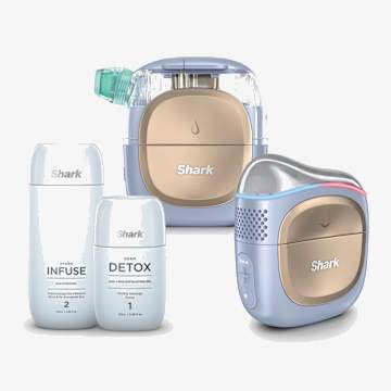 Appareil de soin du visage hydrofacial à domicile Shark FacialPro Glow + DePuffi - Noir profond