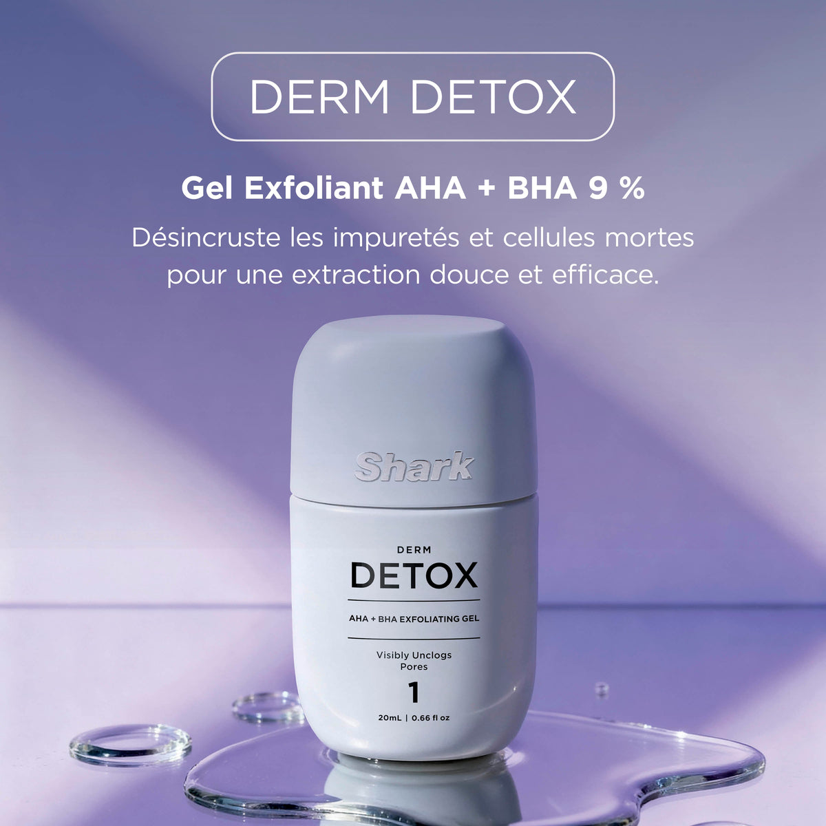 Appareil de soin du visage hydrofacial à domicile Shark FacialPro Glow + DePuffi - Noir profond