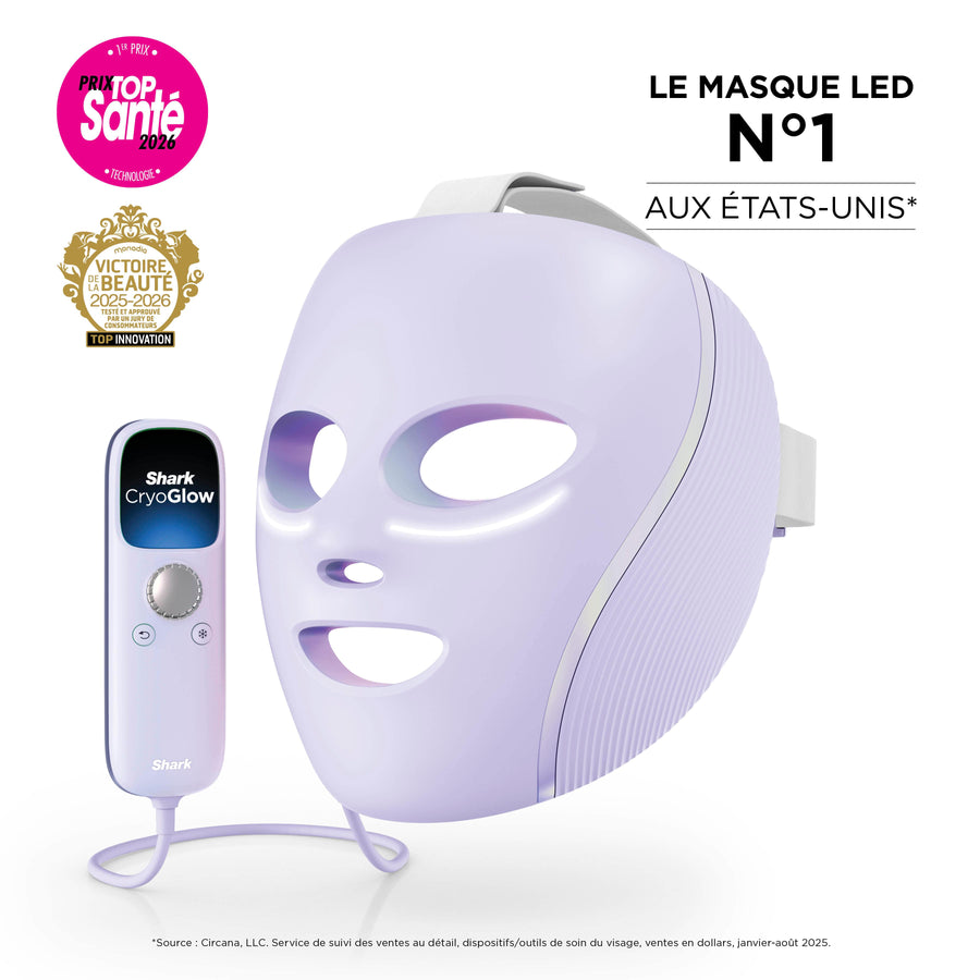 Masque LED Shark CryoGlow avec rafraîchissement du contour des yeux - Lilas doux