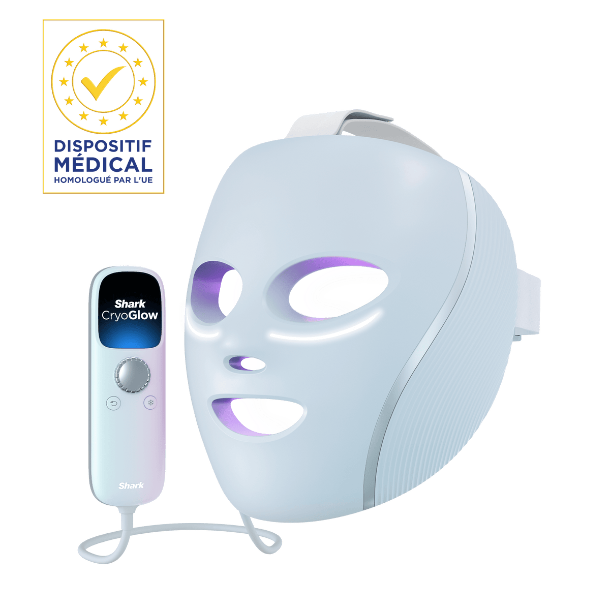 Masque LED Shark CryoGlow avec rafraîchissement du contour des yeux - Bleu Givré