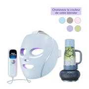 Pack Masque LED Shark CryoGlow bleu + Blender Gourde Ninja BlendBOSS (couleur au choix)