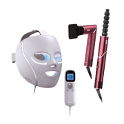 Pack Masque LED CryoGlow Lilas et Styler & Sèche-Cheveux FlexStyle Cerise Noire