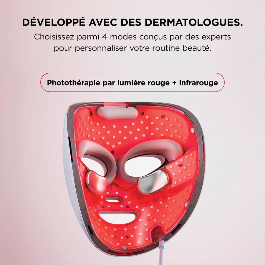 Pack Masque LED CryoGlow Lilas et Styler & Sèche-Cheveux FlexStyle Cerise Noire
