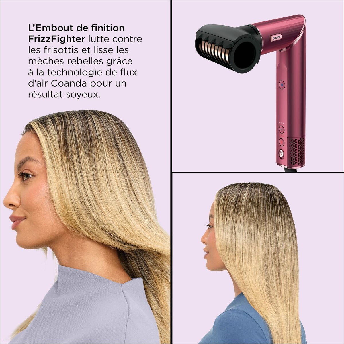 Pack Masque LED CryoGlow Lilas et Styler & Sèche-Cheveux FlexStyle Cerise Noire