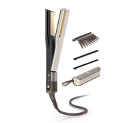 Lisseur + Sèche-cheveux Shark SilkiPro Straight tout-en-un, avec étui de rangement résistant à la chaleur - Moka métallisé