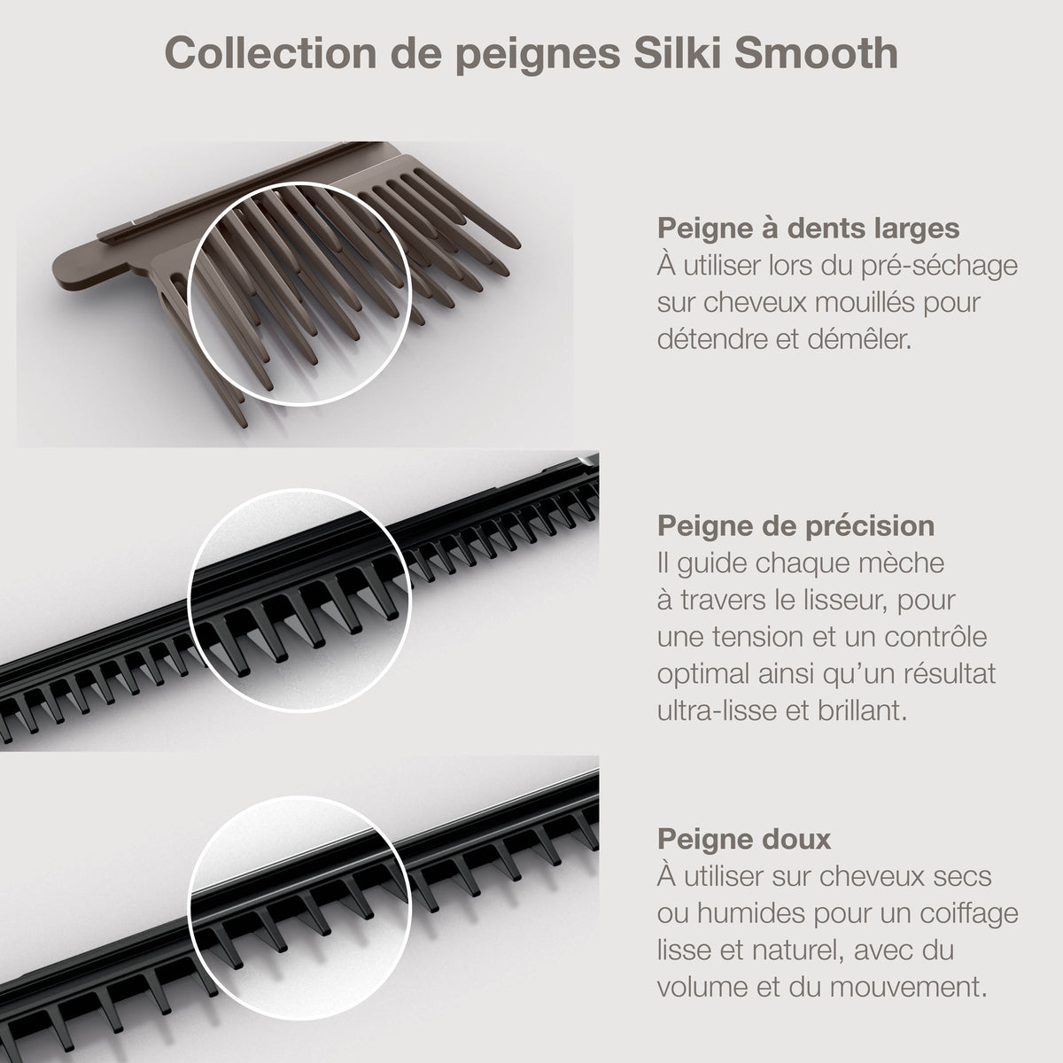 Lisseur + Sèche-cheveux Shark SilkiPro Straight tout-en-un, avec étui de rangement résistant à la chaleur - Moka métallisé