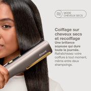 Lisseur + Sèche-cheveux Shark SilkiPro Straight tout-en-un, avec étui de rangement résistant à la chaleur - Moka métallisé
