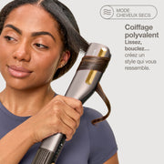 Lisseur + Sèche-cheveux Shark SilkiPro Straight tout-en-un, avec étui de rangement résistant à la chaleur - Moka métallisé