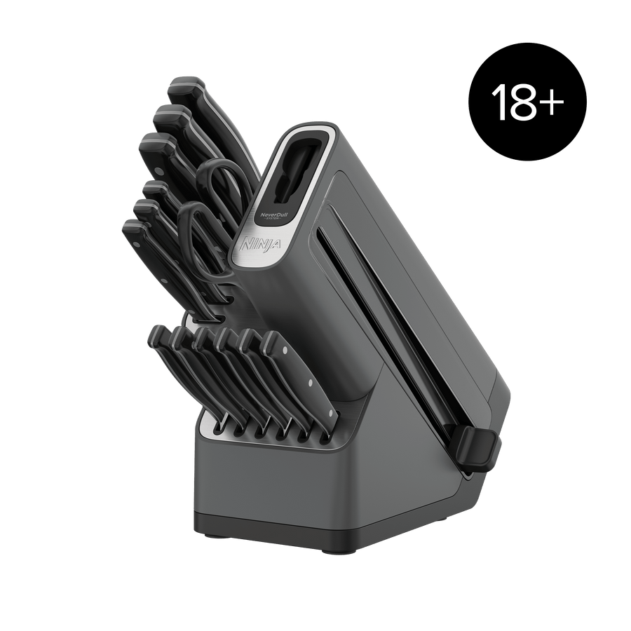 Bloc De 14 Couteaux Ninja Staysharp En Acier Inoxydable   Noir