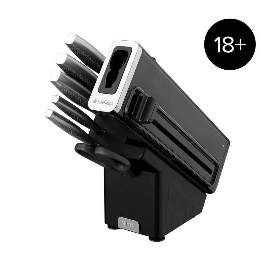 Bloc Bois De 6 Couteaux Ninja Staysharp En Acier Inoxydable