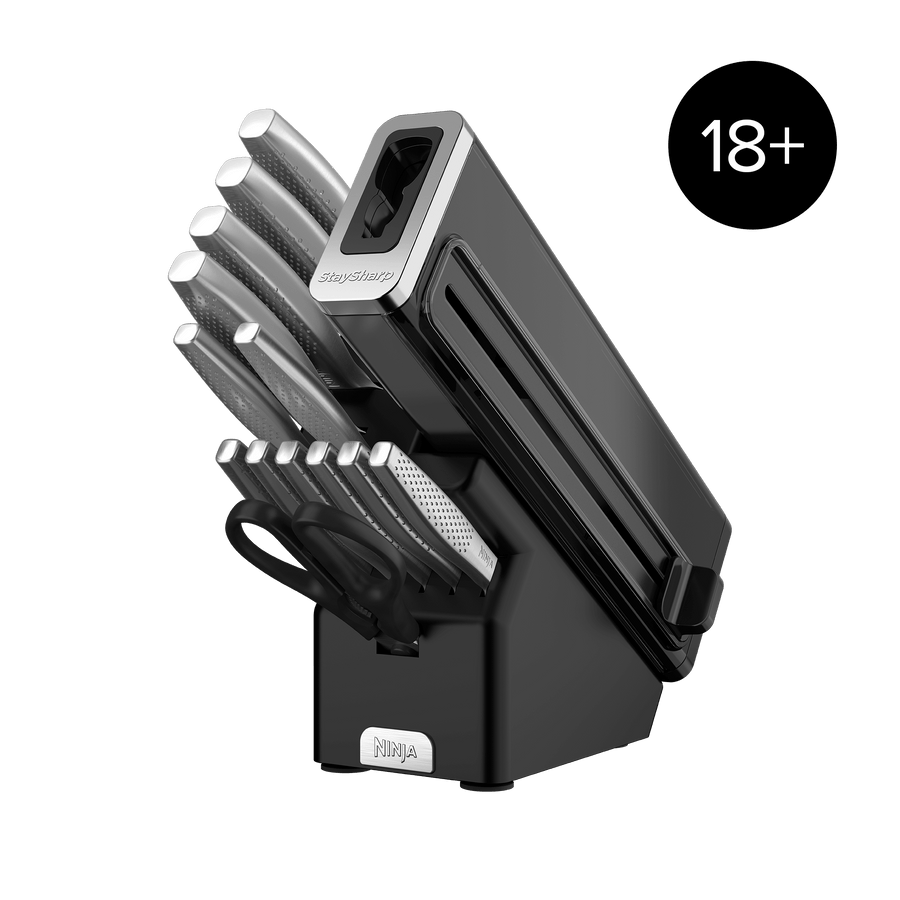 Bloc Bois De 14 Couteaux Ninja Staysharp En Acier Inoxydable