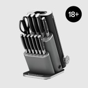 Bloc Couteaux Ninja Staysharp De 13%C2%A0pieces Avec Aiguiseur Amovible   Blancgris