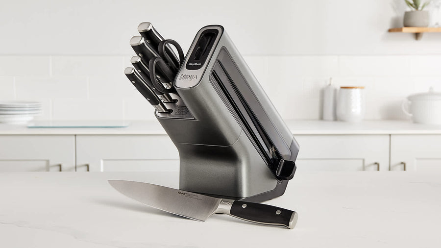 Bloc De 6 Couteaux Ninja Staysharp En Acier Inoxydable Noir K32006eu