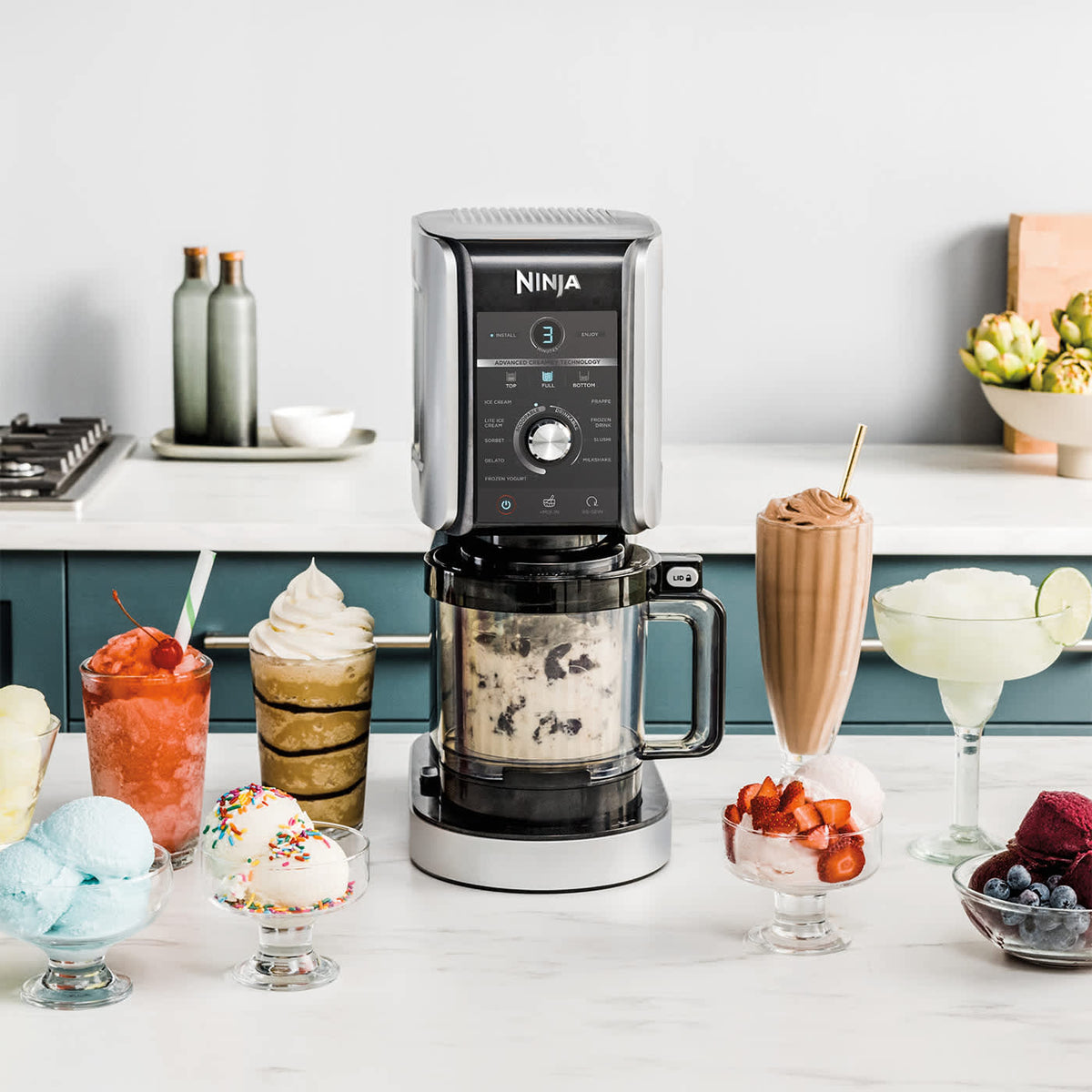 Machine A Glace Ninja Creami Deluxe 10 En 1 Glaces Sorbets Et Gelato Maison
