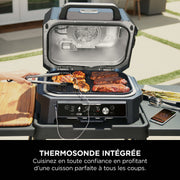 Pack Barbecue électrique et fumoir Ninja Woodfire Pro Connect XL avec support et housse