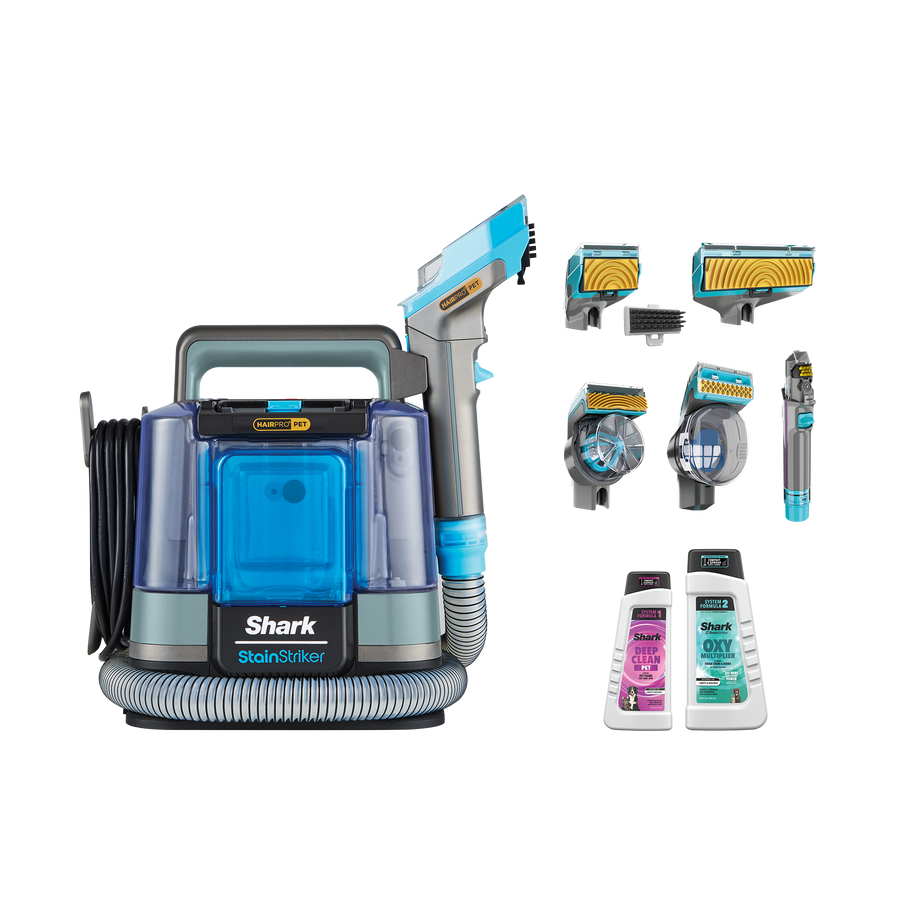 Shark StainStriker HairPro Pet Extractor, 450W Suction, Stain and Odour Remover, Lightweight and Portable, Includes 4 Accessories and 2 Cleaning Formulas