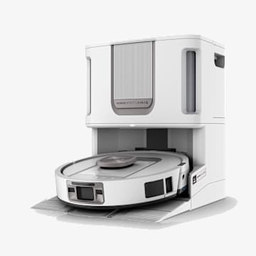Robot aspirateur et laveur Shark ThermaCharged PowerDetect avec séchage à chaud – Blanc