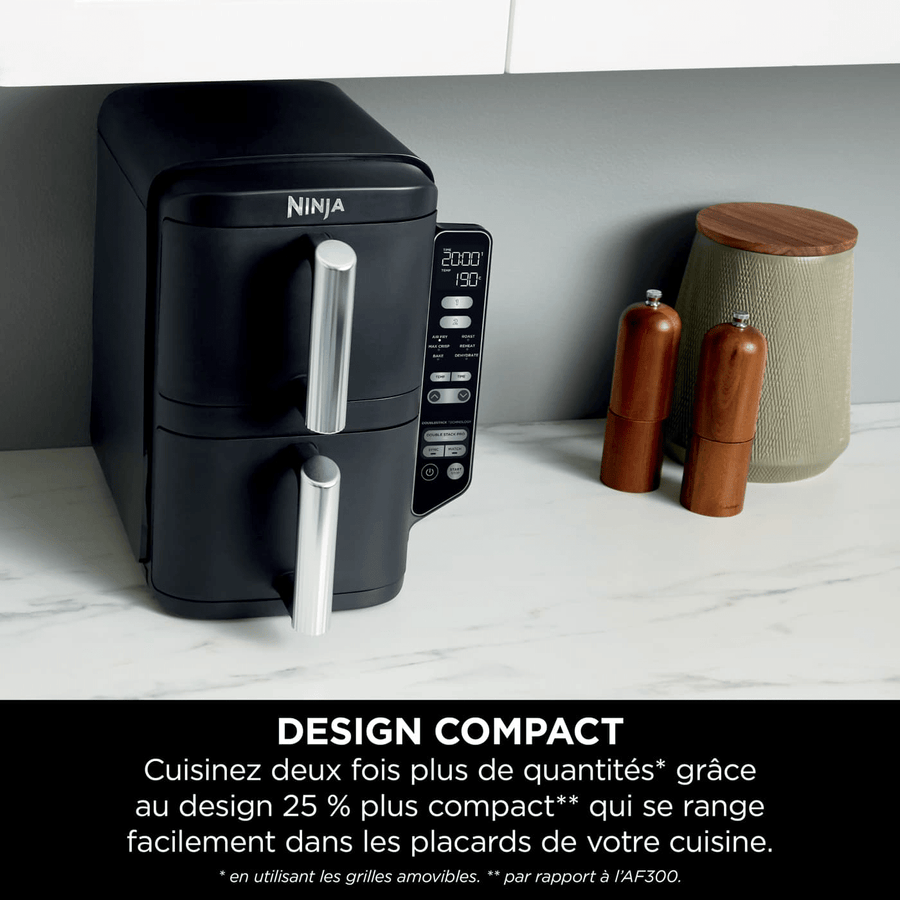 Air Fryer Ninja DoubleStack, verticale, 7.6L, 6-en-1, Noir