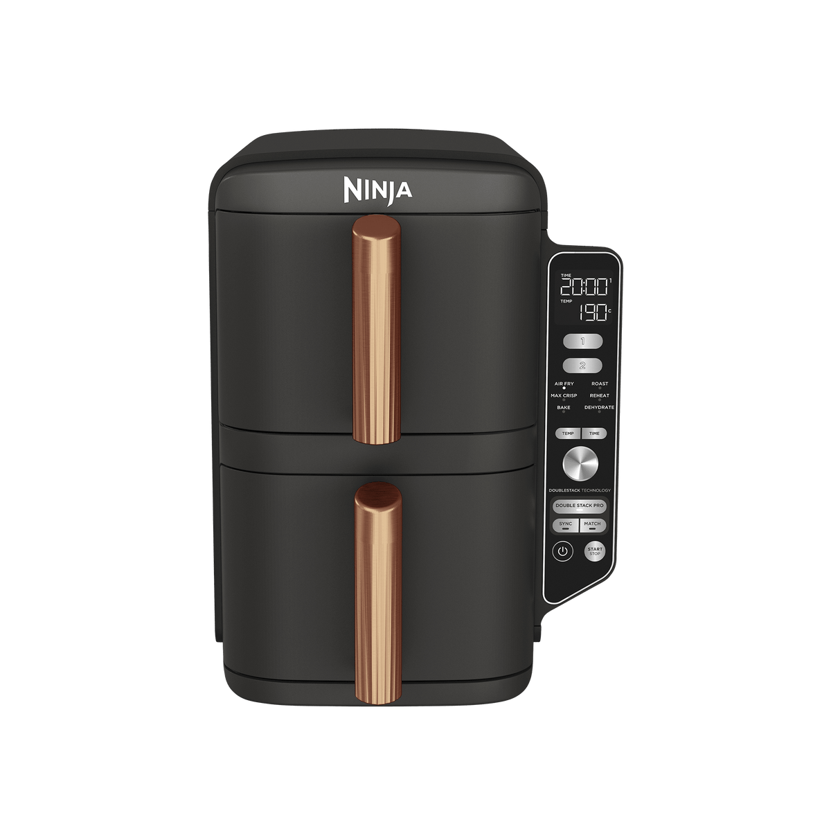 Air Fryer Ninja DoubleStack XL, verticale, 9.5L, 6-en-1 – Noir/Cuivre