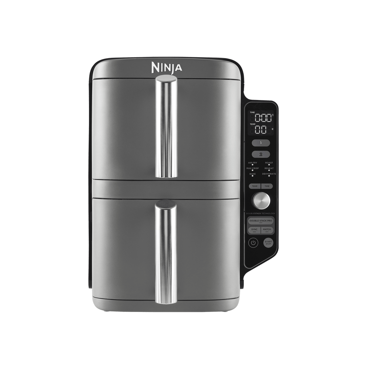 Air Fryer Ninja DoubleStack XL, verticale, 9.5L, 6-en-1 – Gris