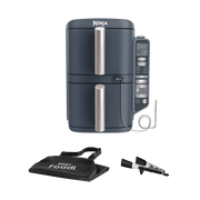 Air Fryer Ninja DoubleStack XL, verticale, thermosonde intelligente, 9.5L, 6-en-1 – Bleu Cyber Space
