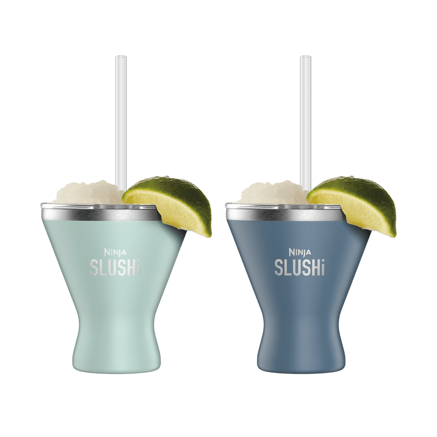 Verres A Cocktail Isothermes Ninja Slushi Avec Couvercle Lot De 2 Vert Deau Et Bleu Denim