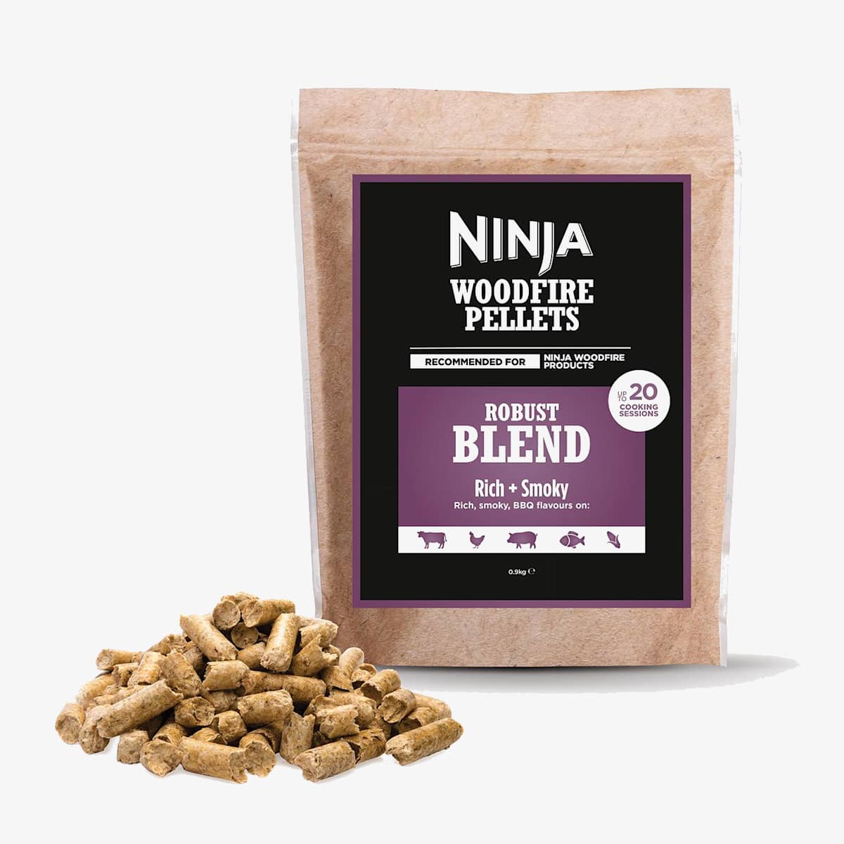 Granules De Bois Ninja Woodfire Melange Robuste 900 G