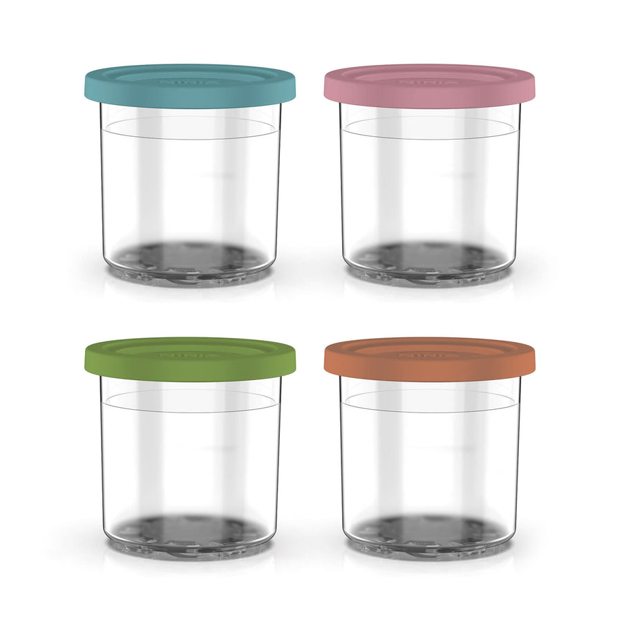 Lot De 4 Pots Avec Couvercle Colore Nc300eu